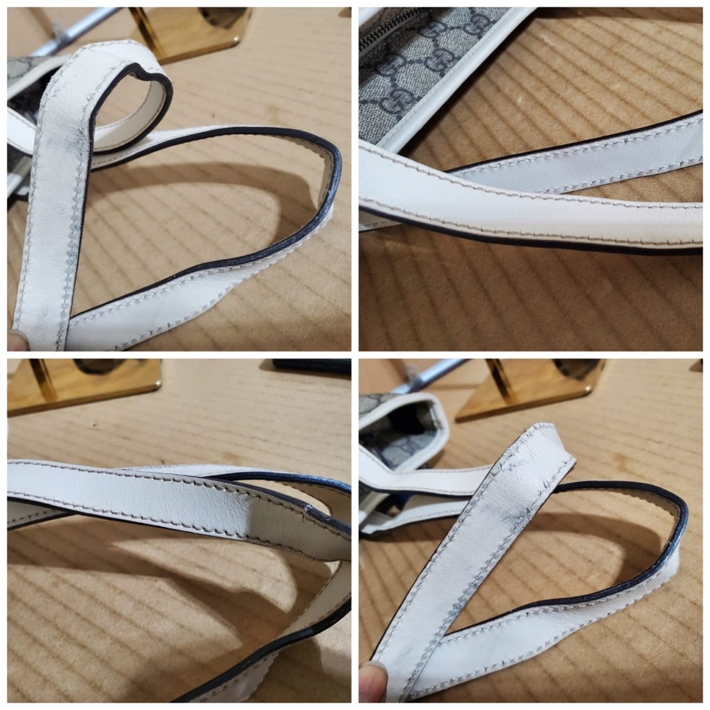 SOLD***Authentic Gucci GG Supreme Monogram Shoulder Bag Gray White - Picture 7 of 11